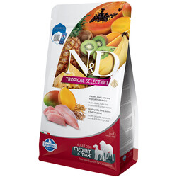 N&D (Naturel&Delicious) - ND Tropical Selection Tavuk ve Meyveli Orta ve Maxi Irk Köpek Maması 2 Kg + Temizlik Mendili