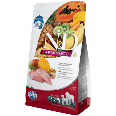 ND Tropical Selection Tavuk ve Meyveli Orta ve Maxi Irk Köpek Maması 2 Kg 