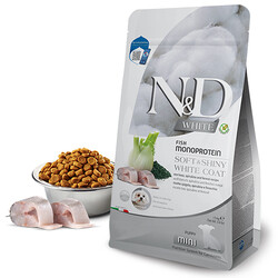 ND White Coat Mini Puppy Levrek ve Spirulina Beyaz Tüylü Mini Irk Tahılsız Yavru Köpek Maması 1,5 Kg - 2