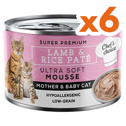 Chefs Choice - New Chefs Choice Mother Babycat Mousse Anne ve Yavru Kedi Yaş Maması 200 Gr x 6 Adet