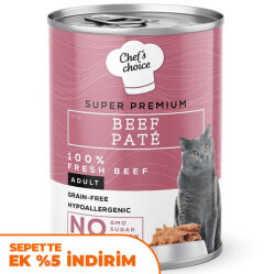 Chefs Choice Pate Beef Biftekli Tahılsız Ezme Kedi Yaş Maması 400 Gr - Chefs Choice