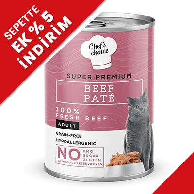New Chefs Choice Pate Beef Biftekli Tahılsız Ezme Kedi Yaş Maması 400 Gr