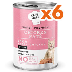 Chefs Choice Pate Kitten Chicken Tavuklu Tahılsız Ezme Yavru Kedi Yaş Maması 400 Gr x 6 Adet - 2