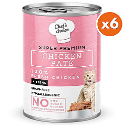 Chefs Choice Pate Kitten Chicken Tavuklu Tahılsız Ezme Yavru Kedi Yaş Maması 400 Gr x 6 Adet - 2