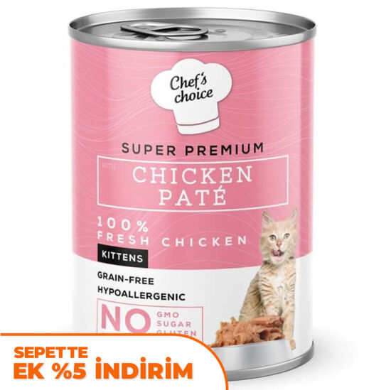 Chefs Choice Pate Kitten Chicken Tavuklu Tahılsız Ezme Yavru Kedi Yaş Maması 400 Gr - 1