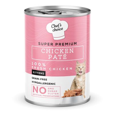 New Chefs Choice Pate Chicken Kitten Tavuklu Tahılsız Ezme Yavru Kedi Yaş Maması 400 Gr