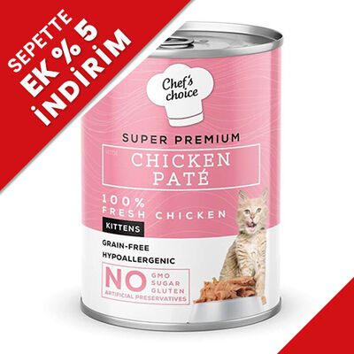 New Chefs Choice Pate Chicken Kitten Tavuklu Tahılsız Ezme Yavru Kedi Yaş Maması 400 Gr