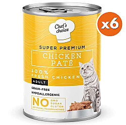 Chefs Choice Pate Chicken Tavuklu Tahılsız Ezme Kedi Yaş Maması 400 Gr x 6 Adet - 2