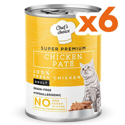 Chefs Choice - New Chefs Choice Pate Chicken Tavuklu Tahılsız Ezme Kedi Yaş Maması 400 Gr x 6 Adet