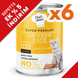 Chefs Choice - New Chefs Choice Pate Chicken Tavuklu Tahılsız Ezme Kedi Yaş Maması 400 Gr x 6 Adet