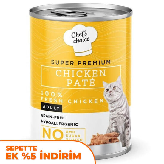 Chefs Choice Pate Chicken Tavuklu Tahılsız Ezme Kedi Yaş Maması 400 Gr - 1