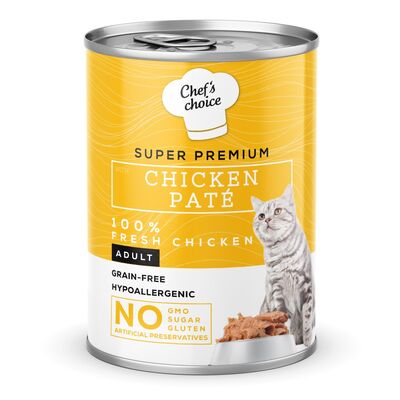 New Chefs Choice Pate Chicken Tavuklu Tahılsız Ezme Kedi Yaş Maması 400 Gr