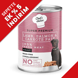 New Chefs Choice Pate Kuzu Somon Havuçlu Tahılsız Köpek Yaş Maması 400 Gr - Chefs Choice