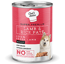 New Chefs Choice Pate Lamb Rice Kuzu Pirinçli Köpek Yaş Maması 400 Gr x 6 Adet - 3