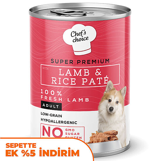 New Chefs Choice Pate Lamb Rice Kuzu Pirinçli Köpek Yaş Maması 400 Gr - 1