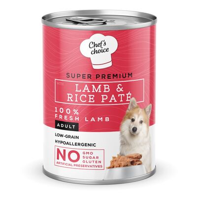 New Chefs Choice Pate Lamb&Rice Kuzu Pirinçli Köpek Yaş Maması 400 Gr