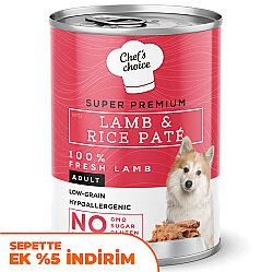 New Chefs Choice Pate Lamb Rice Kuzu Pirinçli Köpek Yaş Maması 400 Gr - Chefs Choice