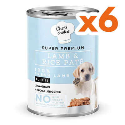 New Chefs Choice Pate Lamb&Rice Puppy Kuzu Pirinçli Yavru Köpek Yaş Maması 400 Gr x 6 Adet