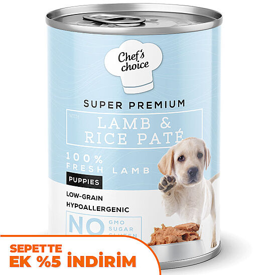 New Chefs Choice Pate Lamb Rice Puppy Kuzu Pirinçli Yavru Köpek Yaş Maması 400 Gr - 1