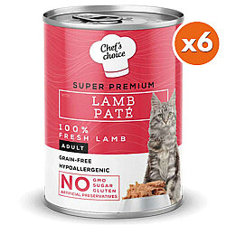 Chefs Choice Pate Lamb Kuzu Etli Tahılsız Ezme Kedi Yaş Maması 400 Gr x 6 Adet - 2