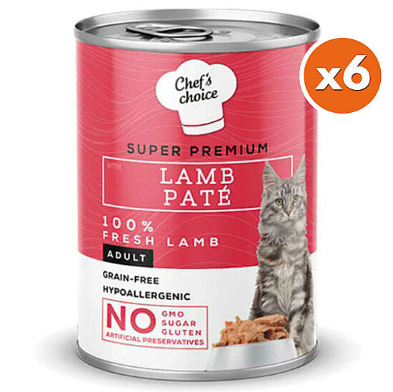 Chefs Choice Pate Lamb Kuzu Etli Tahılsız Ezme Kedi Yaş Maması 400 Gr x 6 Adet - 2