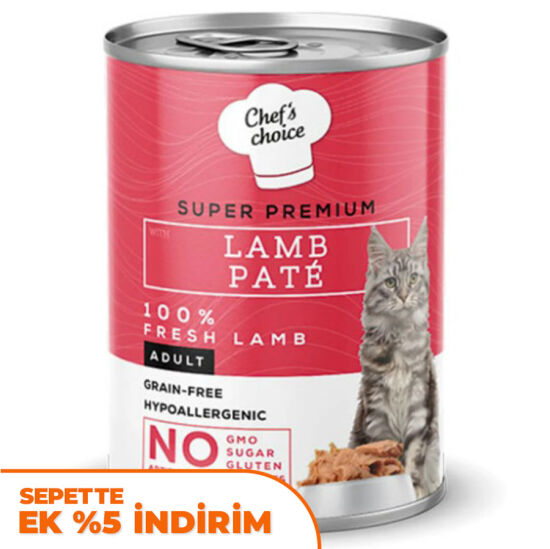 Chefs Choice Pate Lamb Kuzu Etli Tahılsız Ezme Kedi Yaş Maması 400 Gr - 1