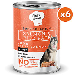 New Chefs Choice Pate Salmon Rice Somon Pirinçli Köpek Yaş Maması 400 Gr x 6 Adet - 2