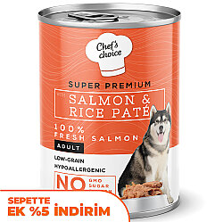 New Chefs Choice Pate Salmon Rice Somon Pirinçli Köpek Yaş Maması 400 Gr - Chefs Choice