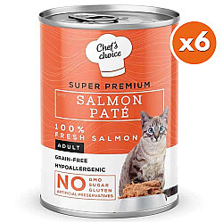 Chefs Choice Pate Salmon Somonlu Tahılsız Ezme Kedi Yaş Maması 400 Gr x 6 Adet - 2