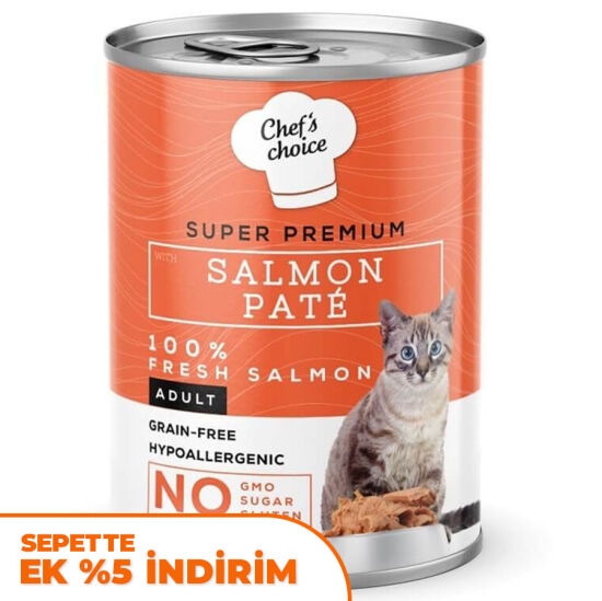 Chefs Choice Pate Salmon Somonlu Tahılsız Ezme Kedi Yaş Maması 400 Gr - 1