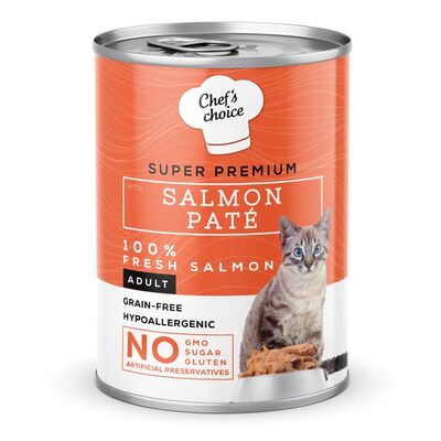 New Chefs Choice Pate Salmon Somonlu Tahılsız Ezme Kedi Yaş Maması 400 Gr