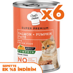 Chefs Choice Pate Somonlu ve Sebzeli Ezme Kedi Yaş Maması 400 Gr x 6 Adet - Chefs Choice