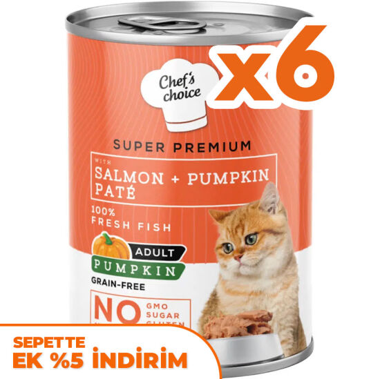 Chefs Choice Pate Somonlu ve Sebzeli Ezme Kedi Yaş Maması 400 Gr x 6 Adet - 1