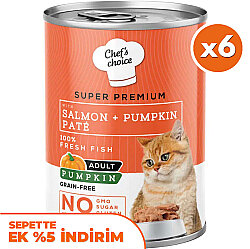 Chefs Choice Pate Somonlu ve Sebzeli Ezme Kedi Yaş Maması 400 Gr x 6 Adet - Chefs Choice
