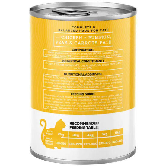 Chefs Choice Pate Tavuklu ve Sebzeli Ezme Kedi Yaş Maması 400 Gr - 3