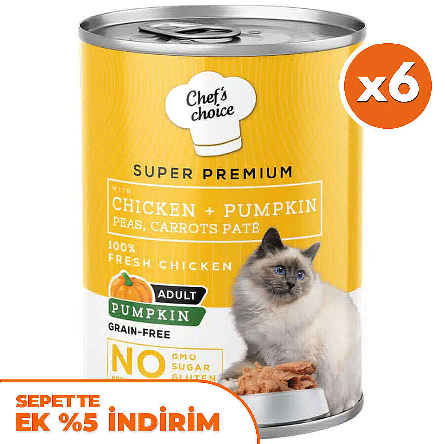 Chefs Choice Pate Tavuklu ve Sebzeli Ezme Kedi Yaş Maması 400 Gr x 6 Adet