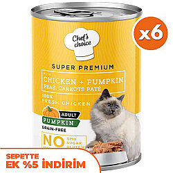 Chefs Choice Pate Tavuklu ve Sebzeli Ezme Kedi Yaş Maması 400 Gr x 6 Adet - Chefs Choice