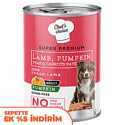 New Chefs Choice Pumpkin Pate Kuzu Balkabak ve Sebzeli Köpek Konservesi 400 Gr - Chefs Choice