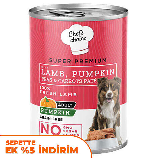 New Chefs Choice Pumpkin Pate Kuzu Balkabak ve Sebzeli Köpek Konservesi 400 Gr - 1