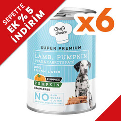 New Chefs Choice Pumpkin Pate Puppy Kuzu Balkabak Yavru Köpek Yaş Maması 400 Gr x 6 Adet - Chefs Choice