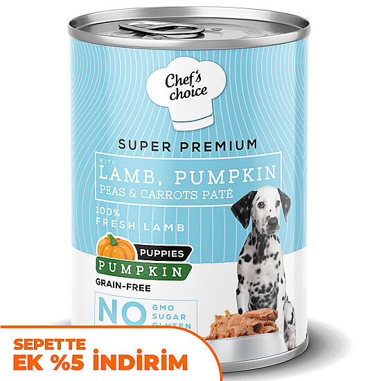 New Chefs Choice Pumpkin Pate Puppy Kuzu Balkabak Yavru Köpek Yaş Maması 400 Gr x 6 Adet - 2