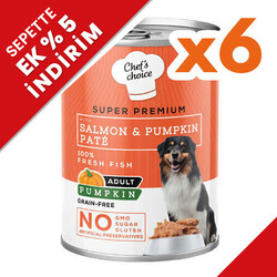 New Chefs Choice Pumpkin Pate Somon Balkabak ve Sebzeli Köpek Yaş Maması 400 Gr x 6 Adet - Chefs Choice