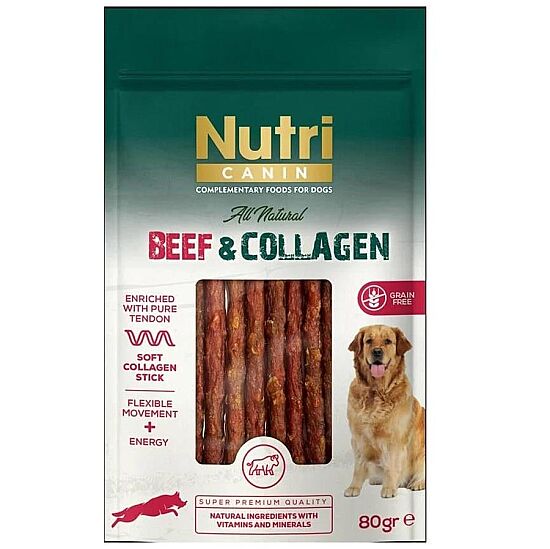 Nutri Canin Beef Collagen Yumuşak Biftekli Köpek Ödülü 80 Gr - 1