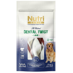 Nutri Canin - Nutri Canin Dental Twist Kuzulu Diş Sağlığı Köpek Ödülü M-L 120 Gr