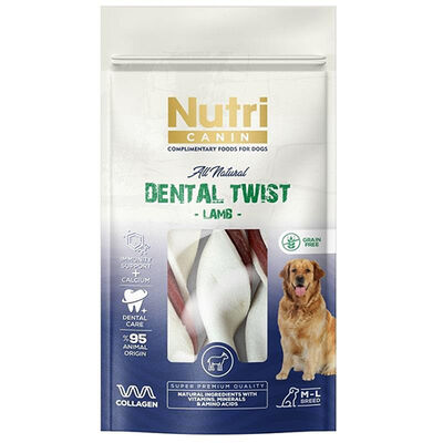 Nutri Canin Dental Twist Kuzulu Diş Sağlığı Köpek Ödülü M-L 120 Gr