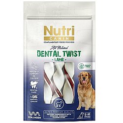 Nutri Canin Dental Twist Kuzulu Diş Sağlığı Köpek Ödülü S-M 80 Gr - Nutri Canin