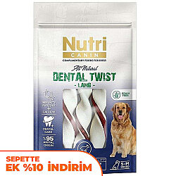 Nutri Canin Dental Twist Kuzulu Diş Sağlığı Köpek Ödülü S-M 80 Gr - Nutri Canin
