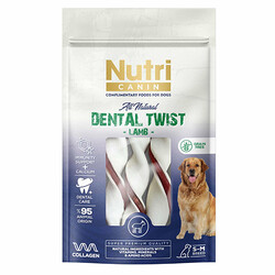 Nutri Canin - Nutri Canin Dental Twist Kuzulu Diş Sağlığı Köpek Ödülü S-M 80 Gr