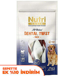 Nutri Canin Dental Twist Ördekli Diş Sağlığı Köpek Ödülü M-L 120 Gr - Nutri Canin