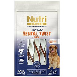 Nutri Canin Dental Twist Ördekli Diş Sağlığı Köpek Ödülü S-M 80 Gr - Nutri Canin